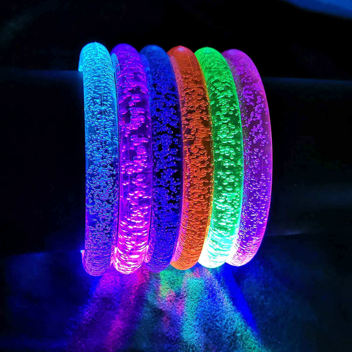 6pcs LED Stick Bracelets Flashing Bracelet Luminous For Children Adult Wedding Birthday Glow In The Dark Party Supplies view 2