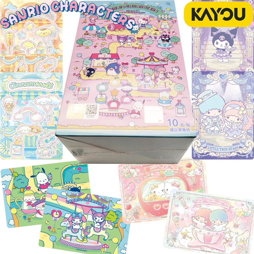official-kayou-sanrio-collection-cards-pom-pom-purin-kuromi-cute-and-fun-design-cartoon-star-divination-cards-anime-peripheral