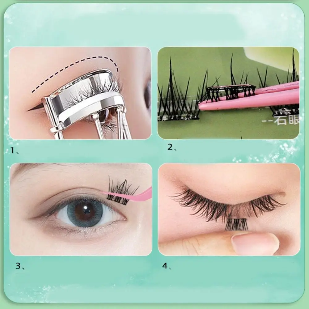 Selbst klebende selbst klebende Wimpern koreanische Make-up-Cluster Wimpern ohne Kleber wieder verwendbare Manga-Wimpern Wimpern verlängerung