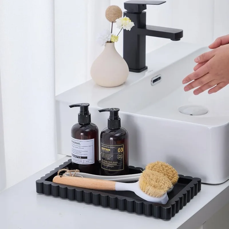 Silicone Kitchen Seasoning Box Storage Tray, Desktop Decoration Ornament, Sink Storage and Finishing Tray, Free Labeling