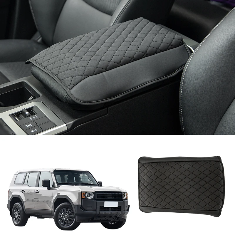 

Center Armrest Booster Pad With Cotton Pillow For Prado LC250 Armrest Pad Cover PU Leather Car Accessories Interior Upgrades