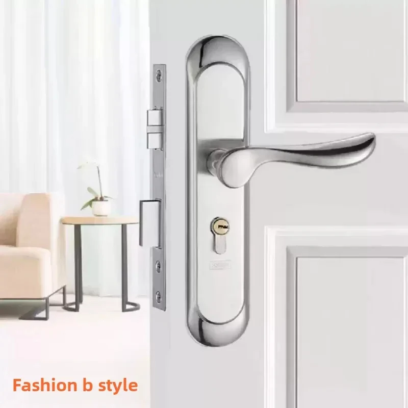 

Бесшумный нажимной дверной замок из нержавеющей стали: внутренняя ручка-рычаг для спальни, ванной комнаты и дверей из массива дерева