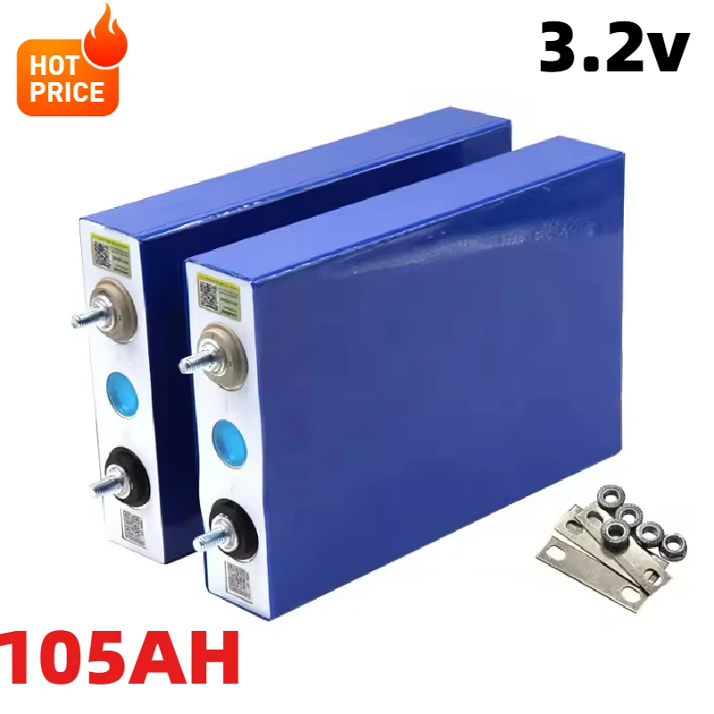 3.2V 105Ah LiFePO4 Battery Pack Lithium Iron Phospha DIY 12V 24V RV Motorcycle Electric Car Travel Solar Batteries