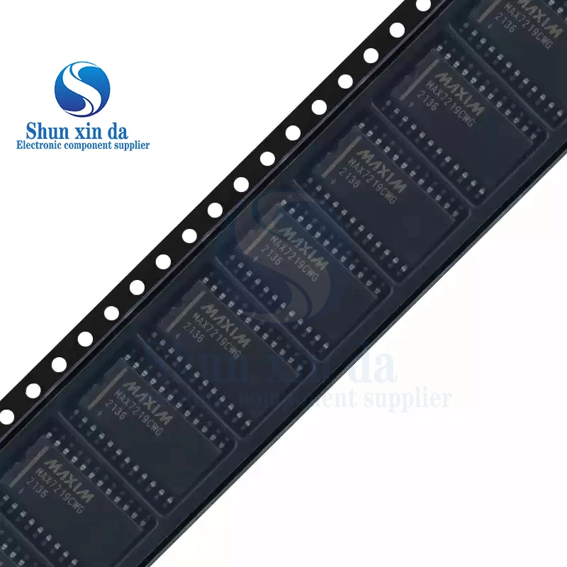 10PCS MAX7219CWG MAX7219EWG SOP-24 MAX7219 SMD Chip Serially Interfaced 8-Digit LED Display Drivers IC