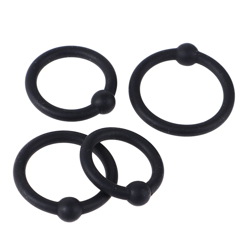 [CO]4Pcs Silicone Cock Ring Erection Ring Male Delay Ejaculation Penis Ring Sex Toy[CO]