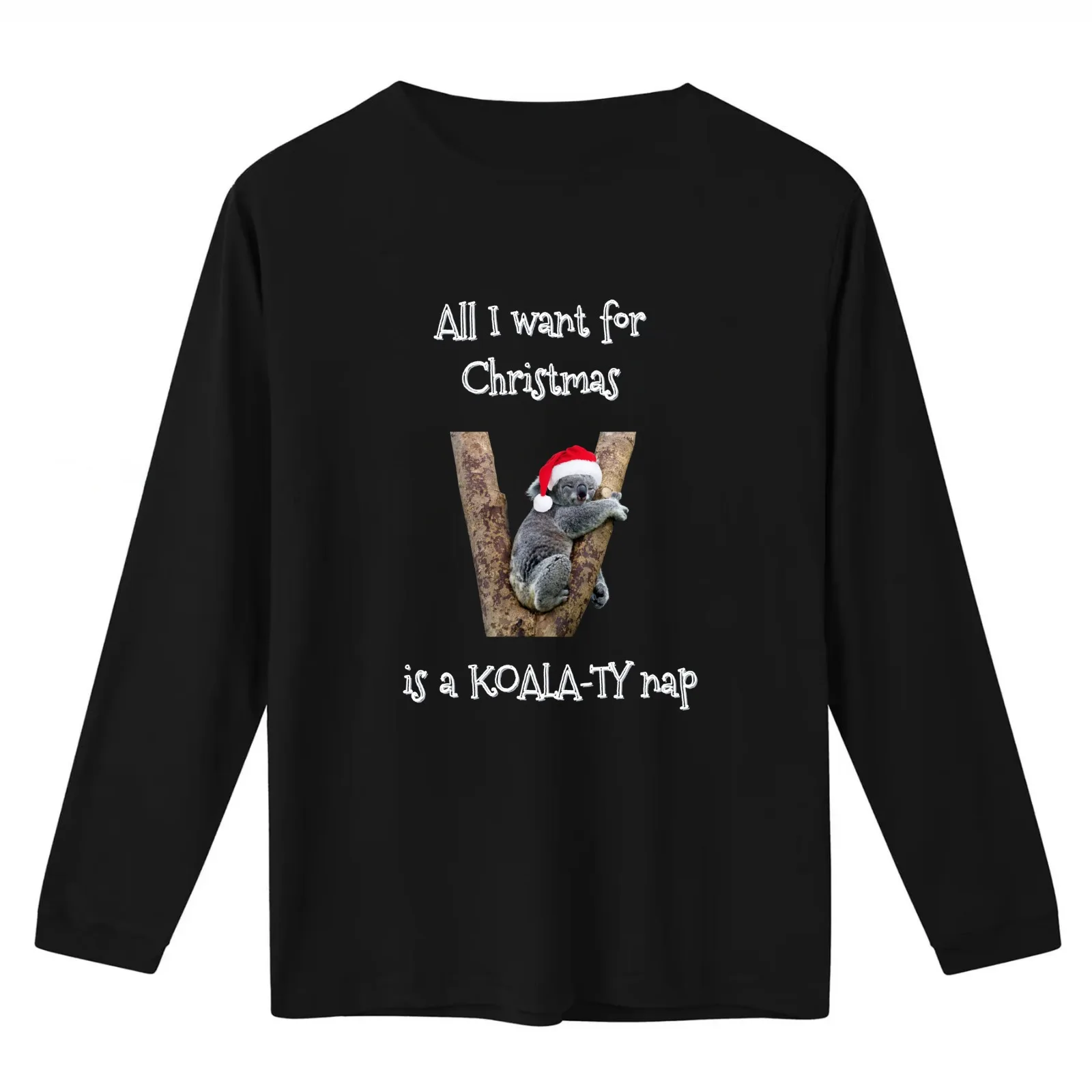 Australian Christmas Koala-ty nap T-Shirt Summer Casual Cotton Tee Oversized Streetwear Tops Vintage Graphic Print