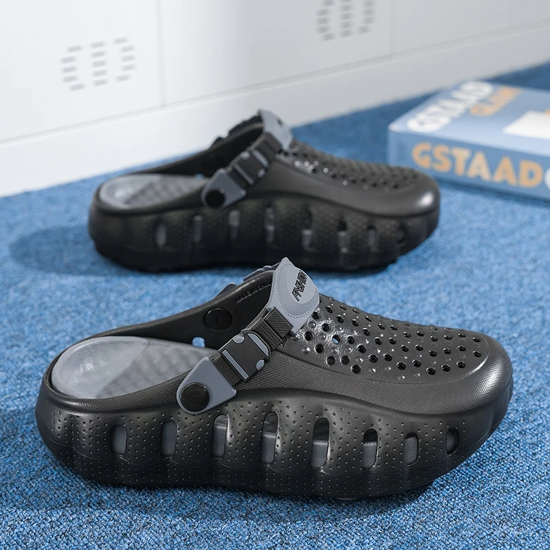 

Men Clogs Slippers Closed Toe Beach Sandals Hollow Design Non Slip Comfortable for Summer Outdoor Daily Walking SHOES FOR MEN