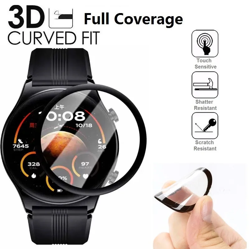 100PCS 3D Edge Soft Screen Protector for Honor Watch GS4 Smartwatch Full Cover PMMA Anti-scratch Protective Film