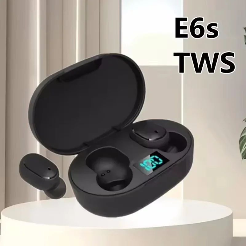 TWS E6S Wireless Bluetooth Earphones Bluetooth Headset Wireless Earbuds Noise Cancelling Earphones with LED Power Display