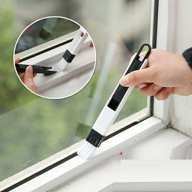 

Multi-function keyboard brush Window slot corner crevices brush dust shovel window rail cleaning brush household cleaning tools