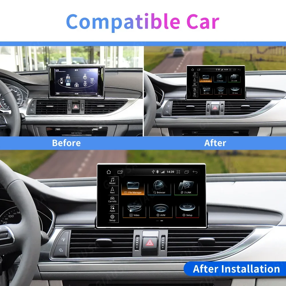 Android 13 QLED Screen For Audi A6 C7 A7 2005 - 2012 Car GPS Navigation Auto Radio Stereo Multimedia CarPlay stereo head Unit