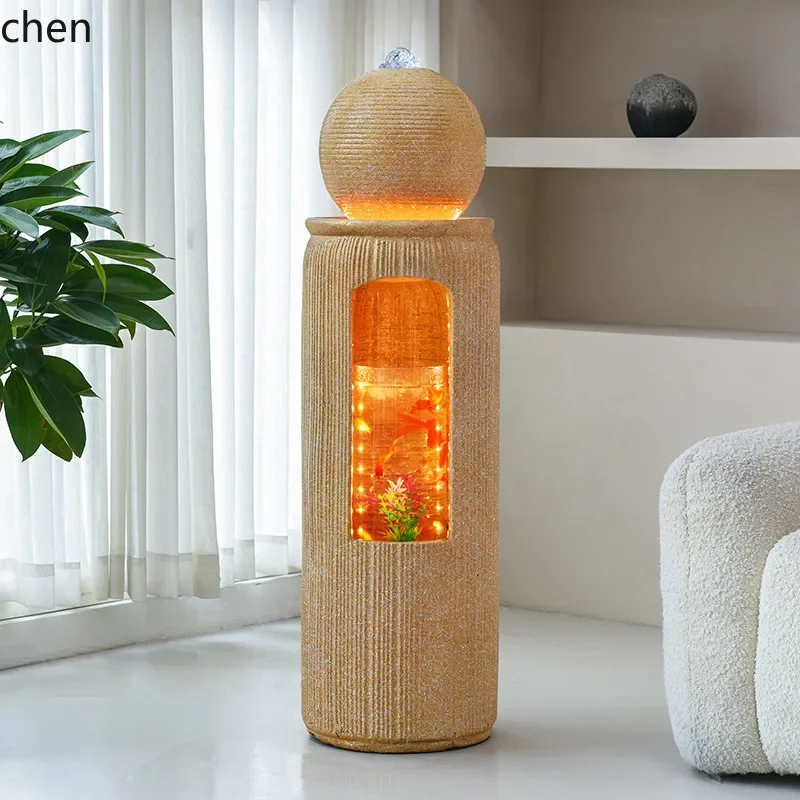 YFY  Flowing Water Ornament Circulating Water Wealth Feng Shui Ball Floor Landscape Living Room Entrance Office Fortune Ball