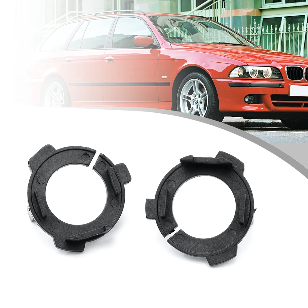 2Pcs For BMW 5 Series E39 LCI M5 01-03 H7 Led Main/High Headlamp Bulb Cap Mount Ring Headlight Base Adapter Holder