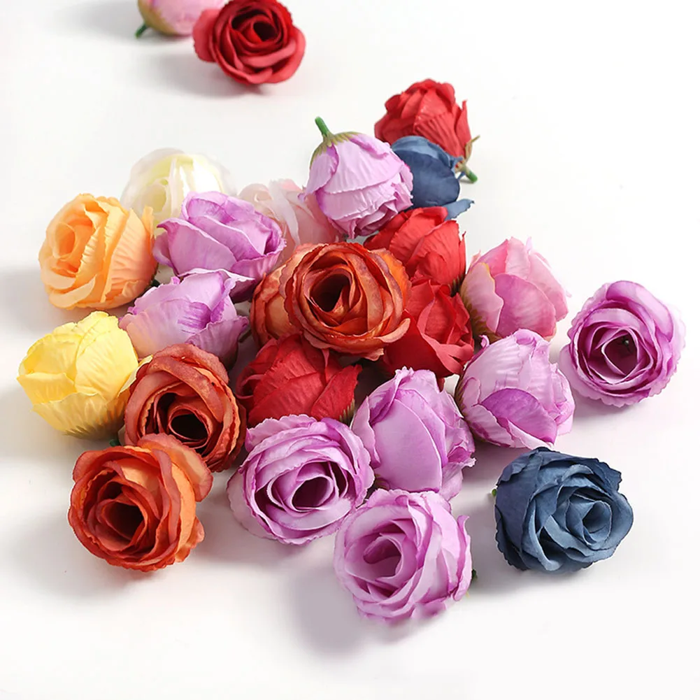 Simulated Small Artificial Flowers Bud Diy Corsage Wrist Flower Accessories Rose Bouquet Fake Flowers Wedding Party Decoration