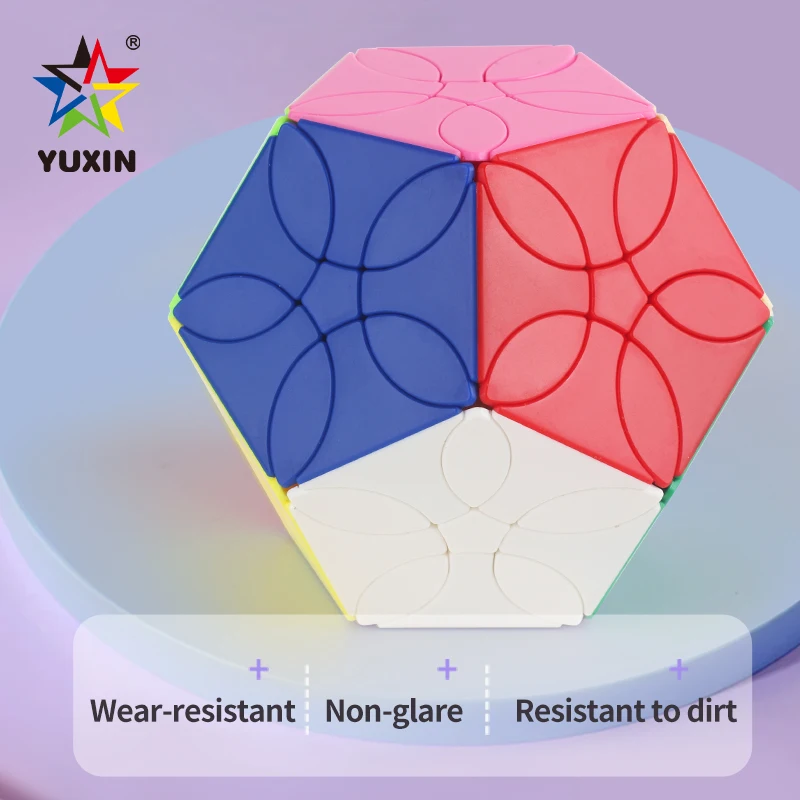 Yuxin 꽃잎 Megaminx 매직 스피드 큐브 재미 있고 예쁜 큐브 스티커가없는 전문 Fidget 장난감 퍼즐 장난감 어린이 선물