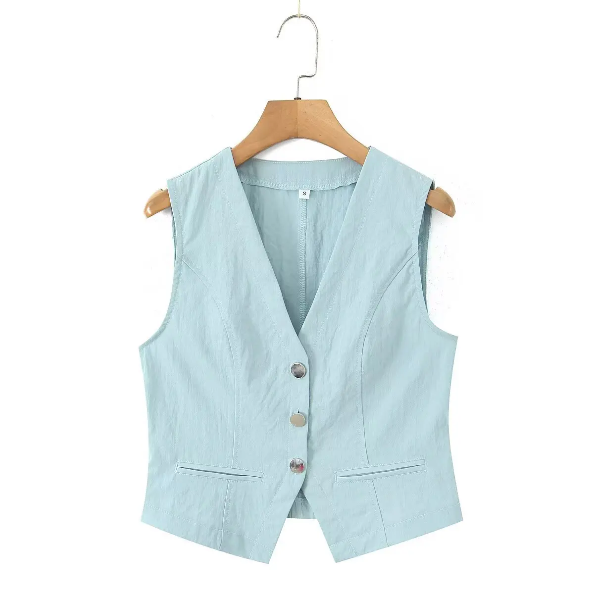 V-Ausschnitt, Knöpfe, Weste, Blazer + Damen, A-Linie, Faltenrock, Kuchenrock, weicher Texturrock, 2025, neues zweiteiliges Rock-Set