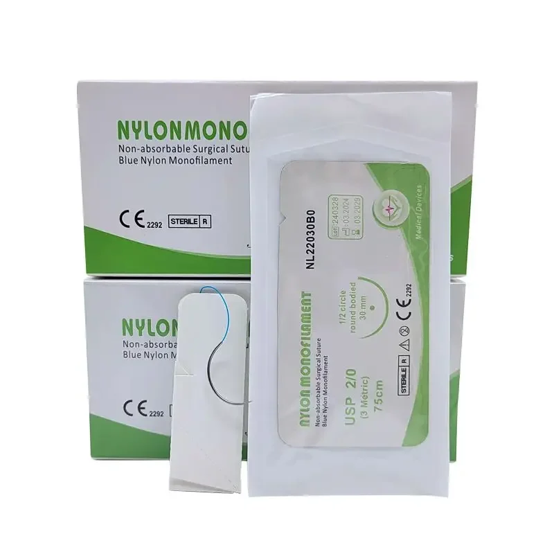 Pet Nylon Sutures Non Absorbable Sutures with Thread Sutures Veterinary Sterile Packaging