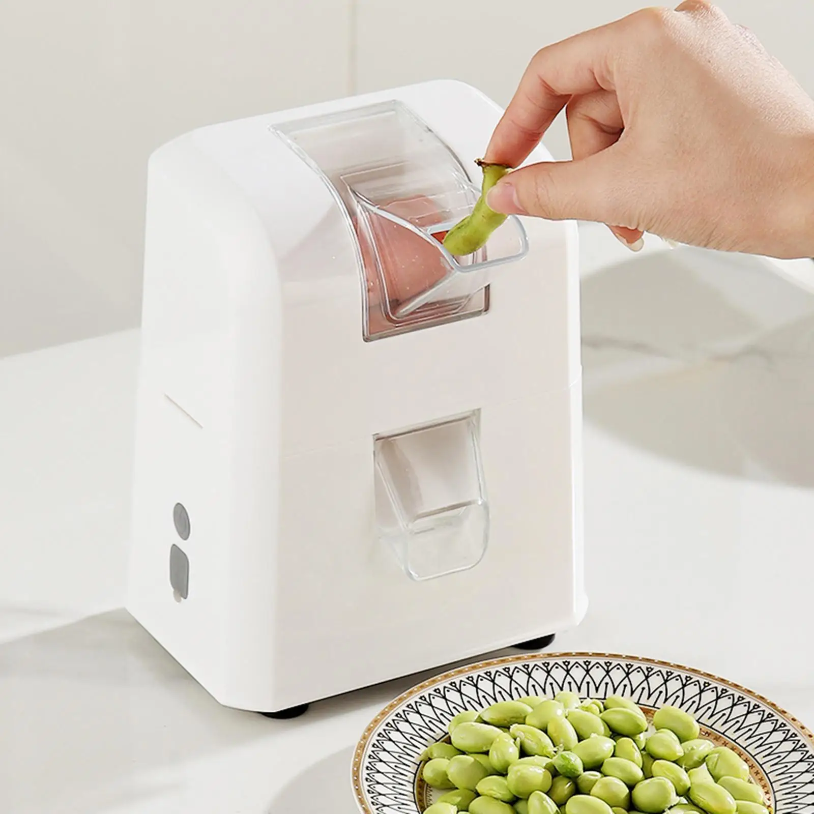 

1PC Electric Pea Bean Sheller Soybean Sheller Semi Automatic Pea Sheller Machine for Home Kitchen Vegetable Vendors Peeling Tool