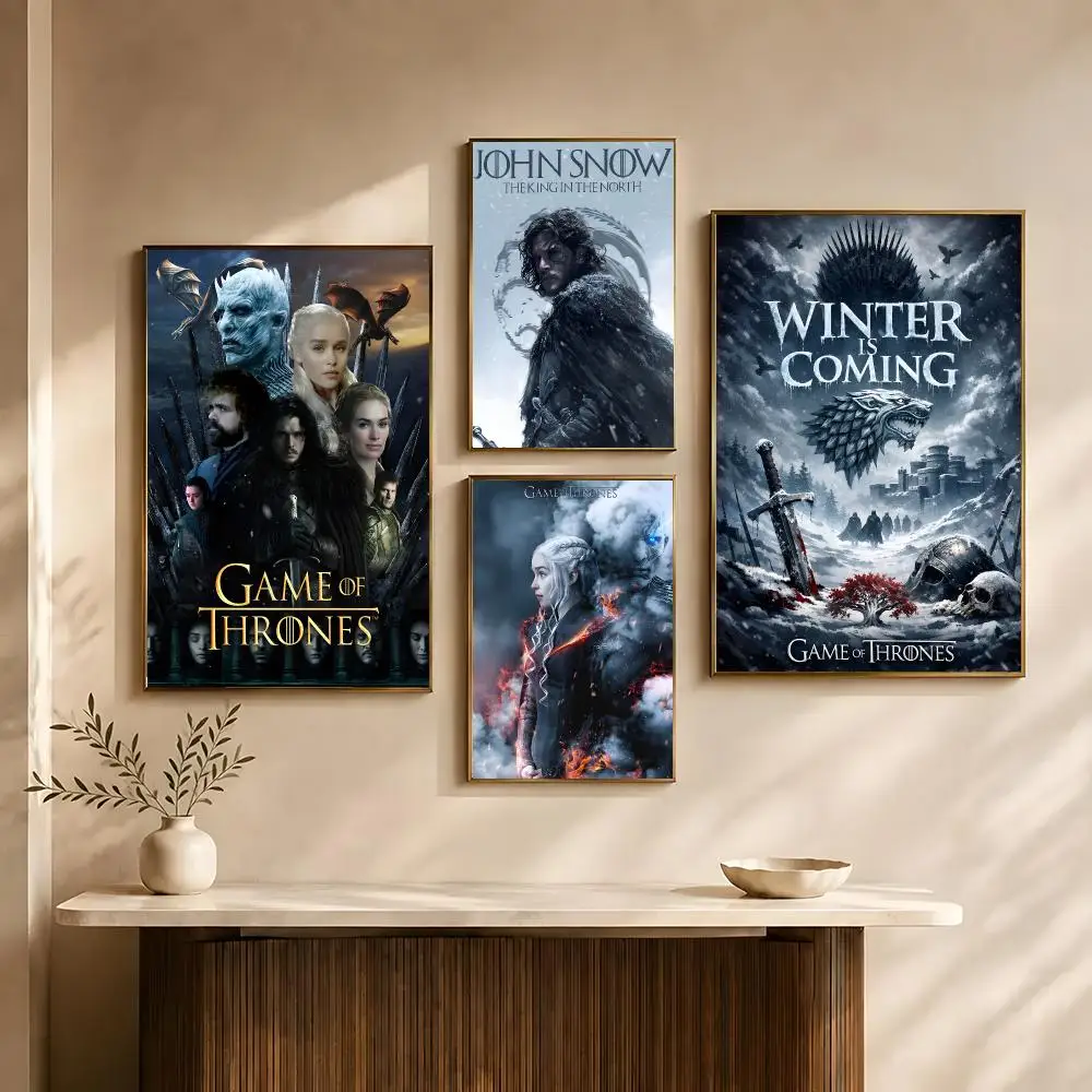 TV Series Game of Thrones Poster Poster All-match HD Waterproof Self-Adhesive Wall Art Sticker For Home Bedroom