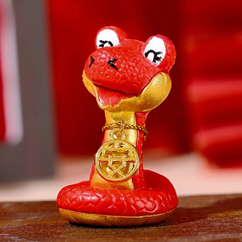 4Pcs New Year Resins Snake Animal Zodiacs Figurines Ornaments for Home Decors Dropship