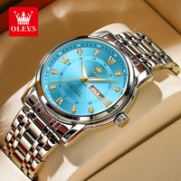 OLEVS Trend Brand Men's Watch Luxury Original Brand Business Quartz Watch Waterproof Dual Calendar Diamond Exclusive Wristwatch