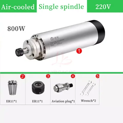 LY 고속 공냉식 스핀들 모터 800W 1200W 65mm ER11 척 목재 금속 조각 및 밀링 머신 부품 220V