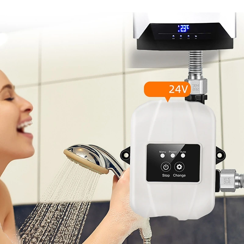 24V 150W Water Pressure Booster Pump For Home Auto Shower Sprinklers Booster Silent Water Recirculating Pump One-button Start
