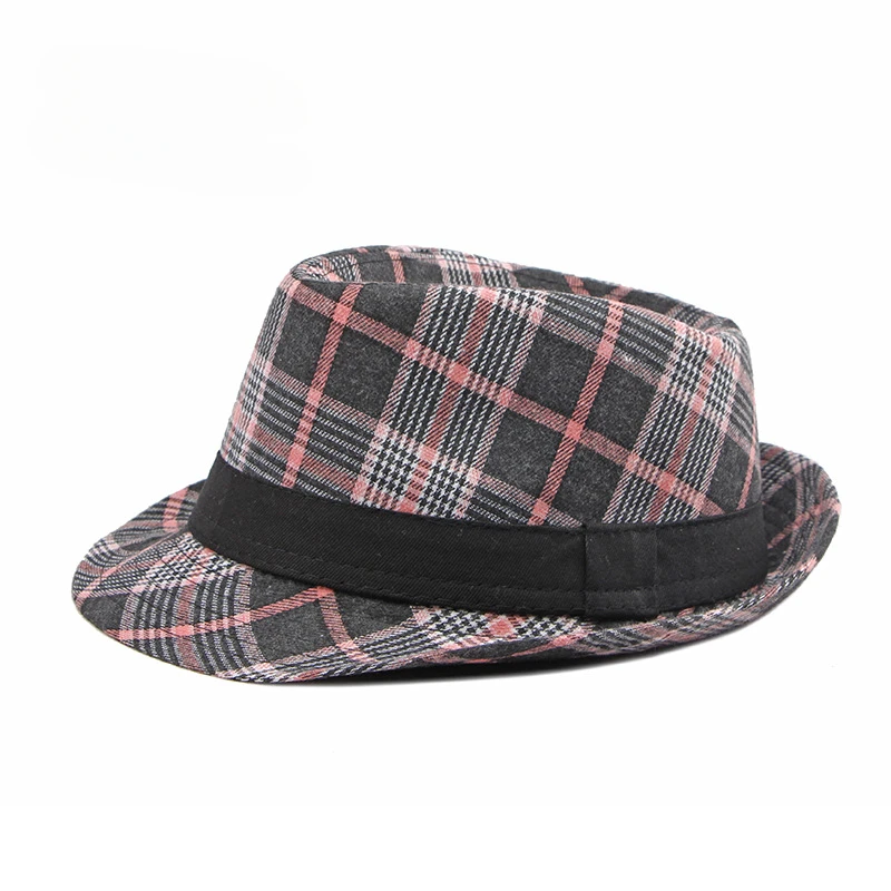 European and American Style Patterned Top Hat for Men Sun Protection Hat Spring and Summer New Plaid Jazz Hat for Women