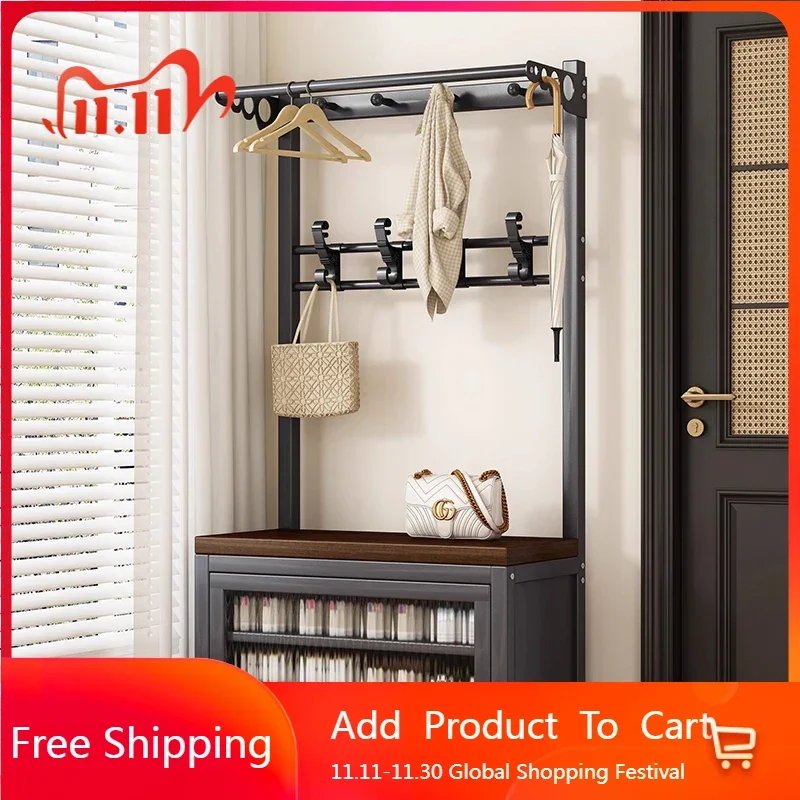 

Luxury Minimalist Coat Racks Wooden Wardrobes Storage Organizer Coat Racks Clothes Display Modern Porte Manteau Salon Furniture