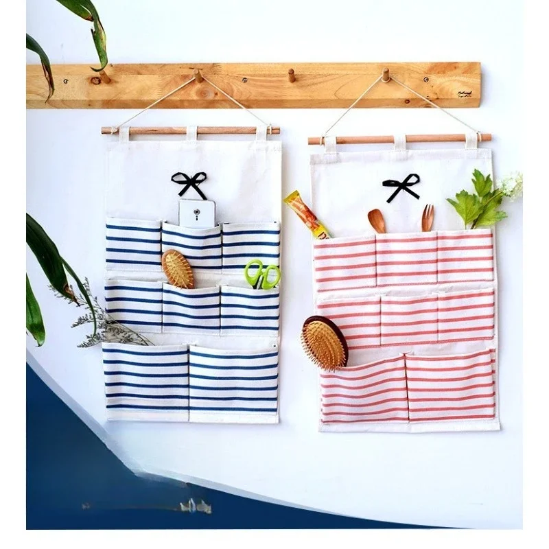 Climbing Mat Slippers Storage Multi-hanging Bag Storage Hanging Pocket Fabric Storage Bag Fence Finishing Cat Pink