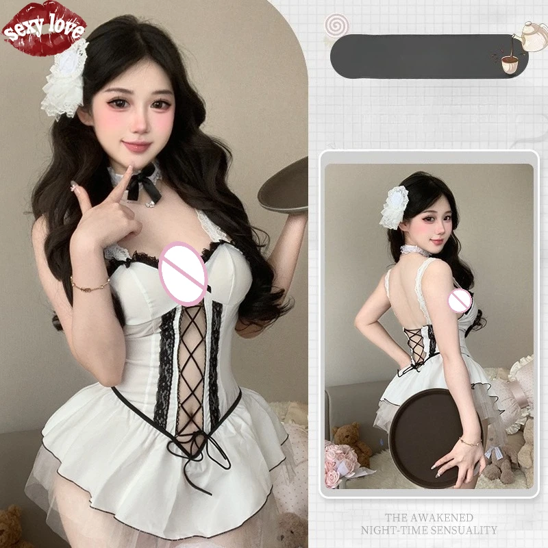 ثوب نوم مثير ثقافة فرعية، ملابس داخلية نسائية مثيرة، زي موحد، رغبة نقية، شبكة مجوفة، مجموعة عاطفية، ثوب نوم نسائي