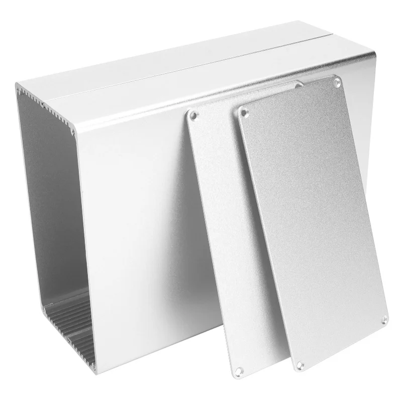 Project Box Enclosure Case Split Type Aluminum Alloy Housing For Circuit Board Industrial EquipmentSilver