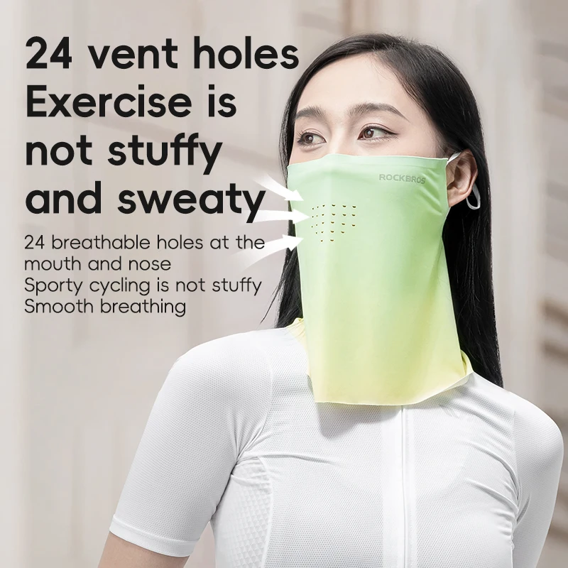 ROCKBROS Female Summer Cycling Mask Breathable Quick Dry UPF50+ Sunscreen Mask Face Scarf Sun Protection Women Cycling Face Mask