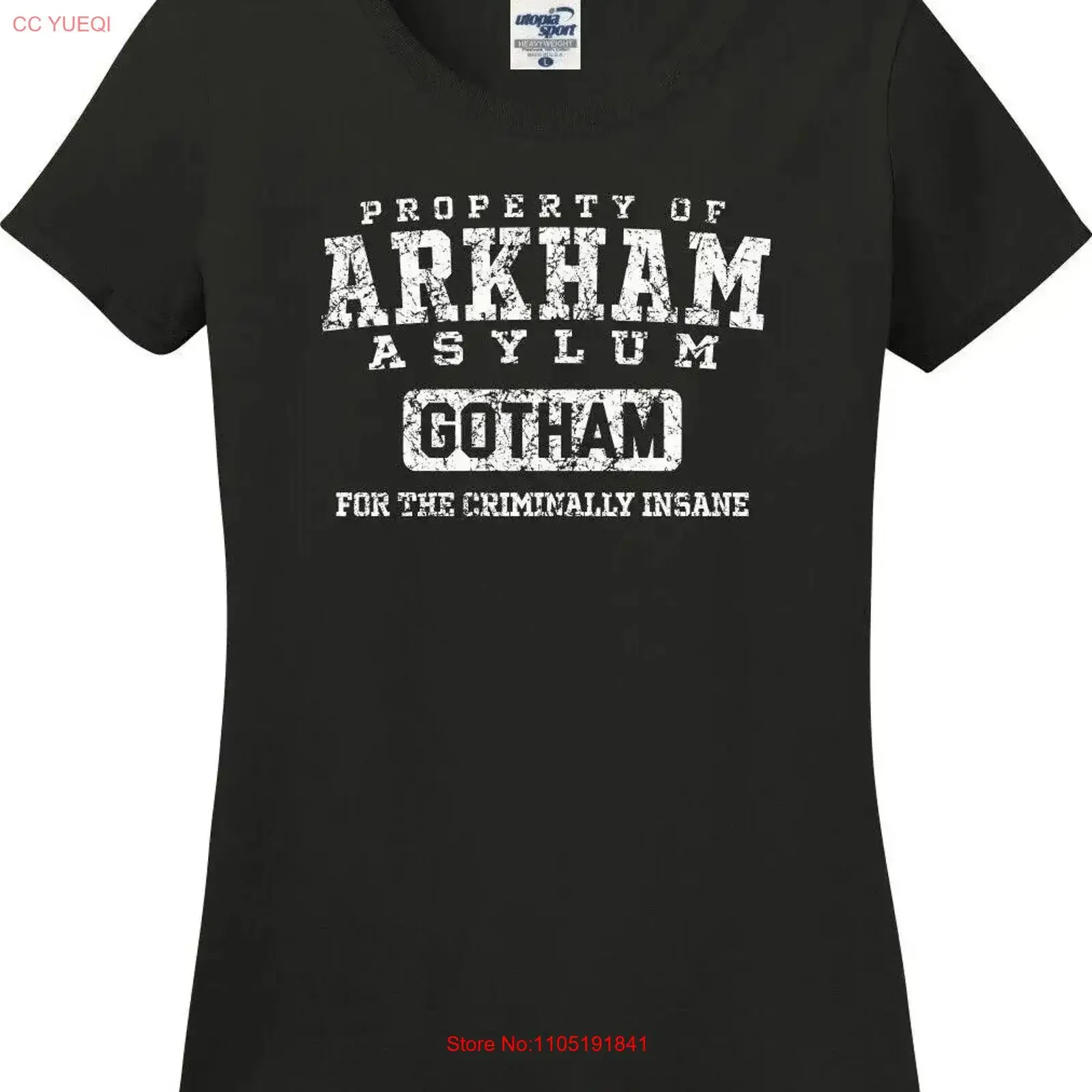 Property of Arkham Asylum Gotham Missy Fit Ladies T Shirt S 3X vintage Washed streetwear Top For Everyday Wear homme graphic