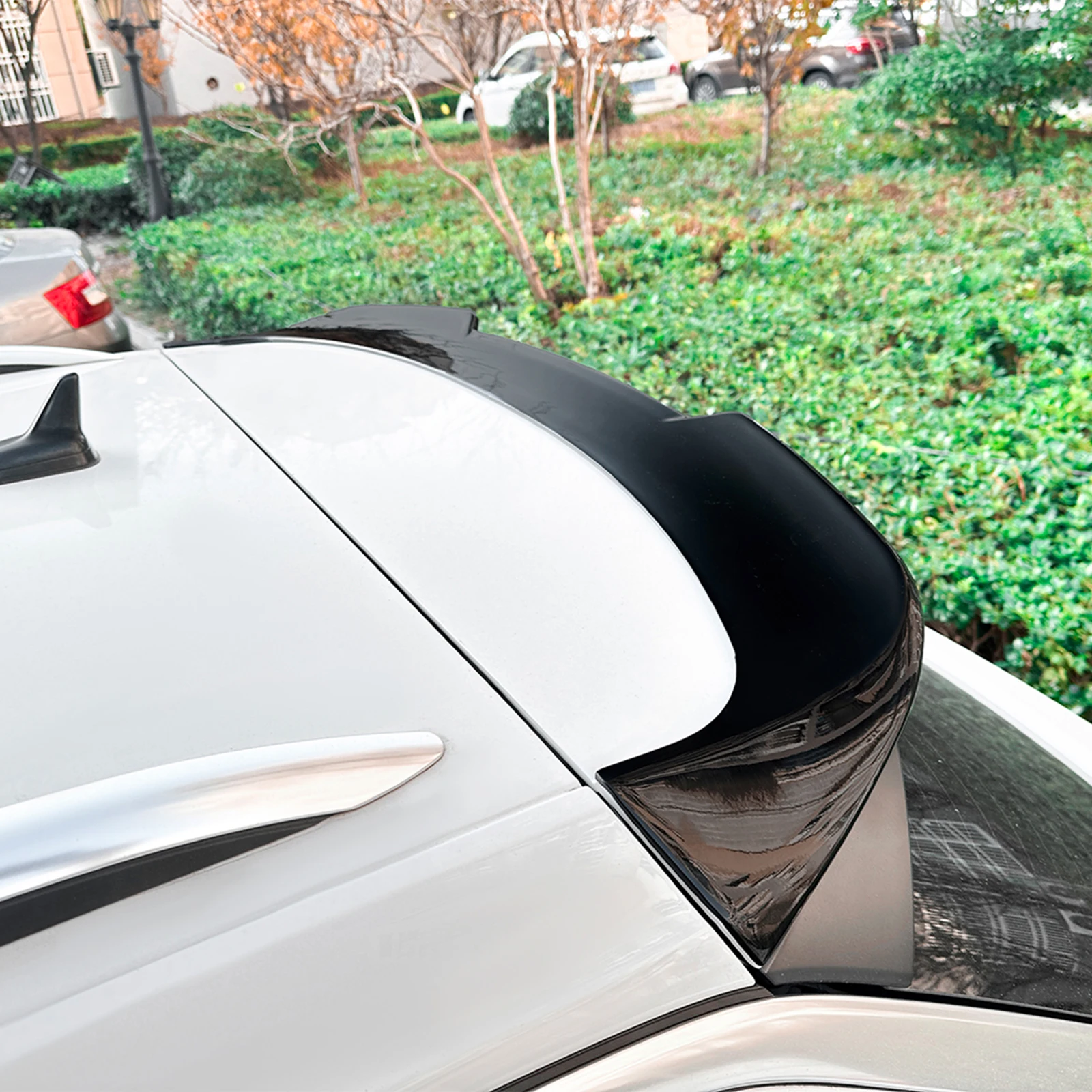 Rear Roof Spoiler Wing For Volkswagen VW T Roc T-Roc 2017-2024 Gloss Black/Carbon Fiber Look Car Tail Trunk Upper Splitter Lip