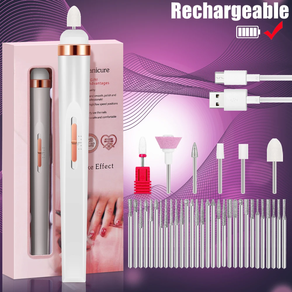 YIKOOLIN 5-in-1 elektrische nagellakboormachine USB-oplader Draagbare manicureset Peeling en polijsten voor nagelsalon - afbeelding 1