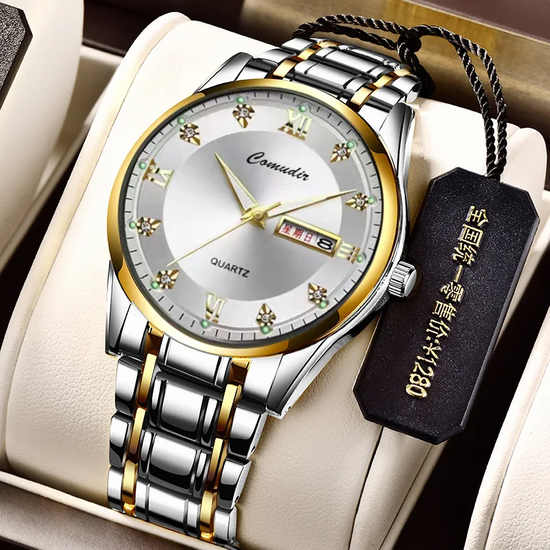Men Watch Fully Automatic Movement Stainless Steel Waterproof Wristwatch High Quality Business Watches for Mens Free Shiping
