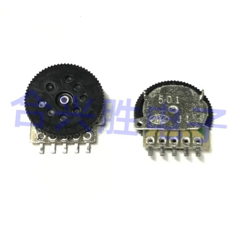 5 Piece Dial Gear Potentiometer RK10J Duplex 501 Pulley Potentiometer 5Pin 500R 500 Ohm 14X1 14*1MM