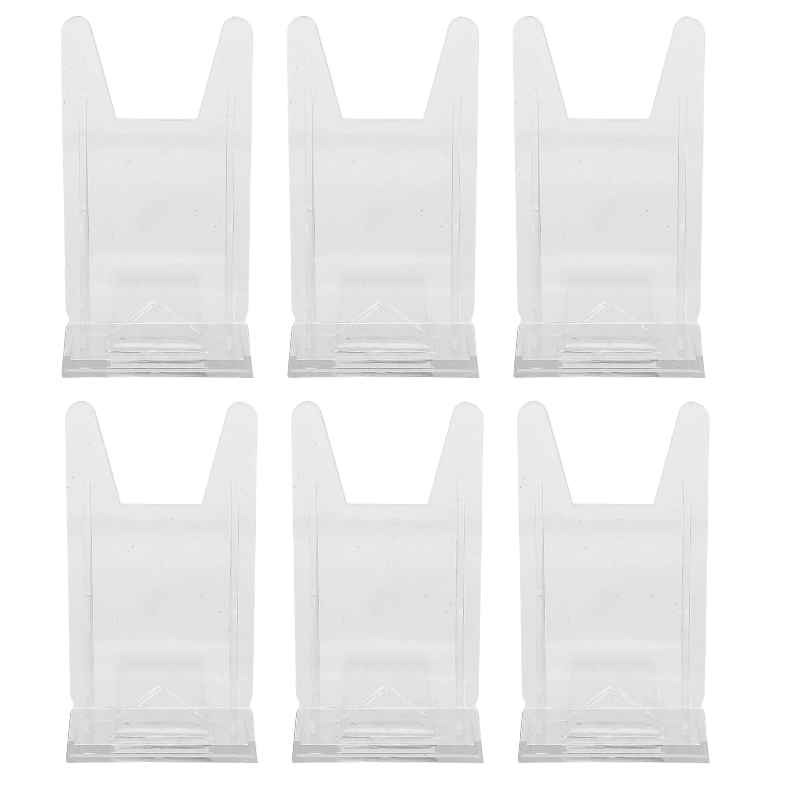 6Pcs Clear Acrylic Display Stand Set Versatile Tabletop Shelf for Plates Books Photo Frames Handbags Phones Home Retail Decor