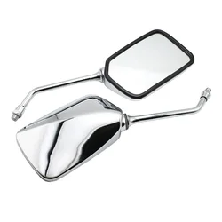 Motorcycle Square Mirrors 10mm M10 Thread for Scooter Baron BMS Retro Lance Vintage Rear View Mirrors