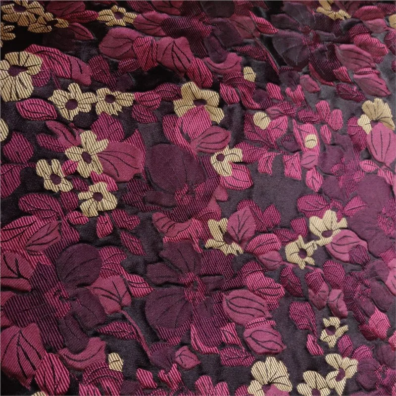 Embossed flower-colored woven jacquard fabric for women's wear trousers and fashion