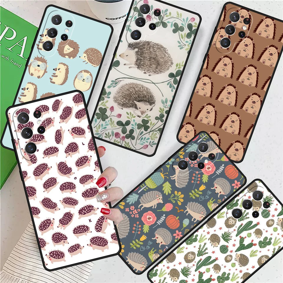 Kawaii Hedgehog Heart For Samsung Galaxy S24 Ultra S21 S22 S8 S9 S10E Note 10 20 Plus FE S23 Phone case Cover Coque