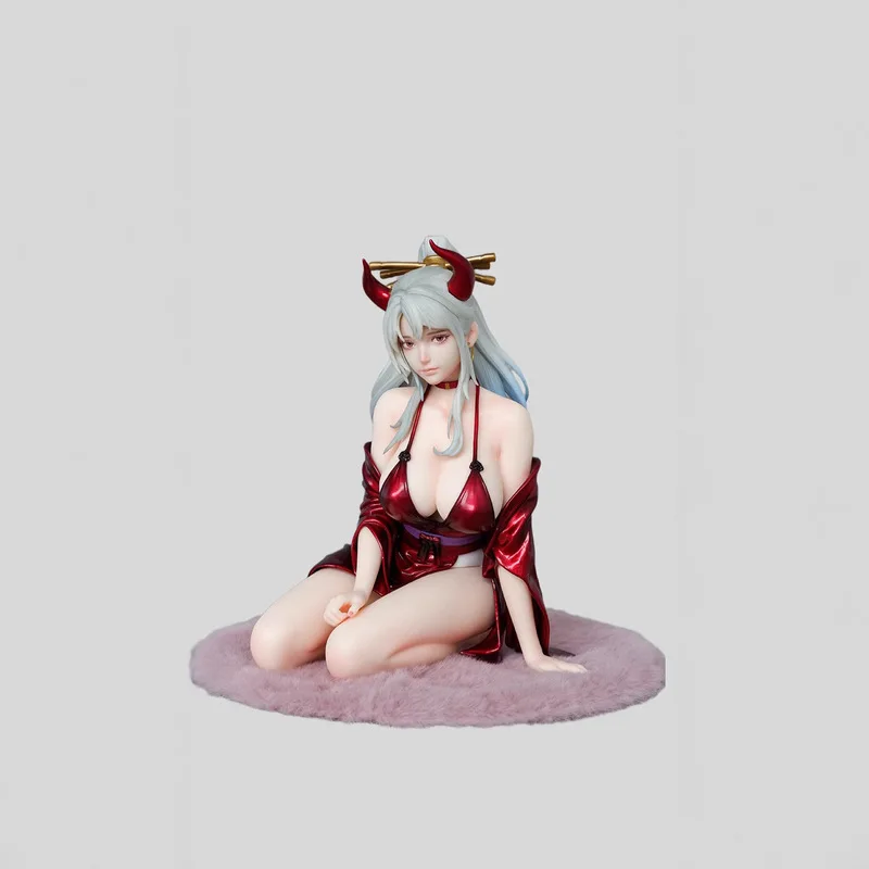 Figurka One Piece 17,5 cm w kimonie, Daiwa Kaido siedząca, piękna dziewczyna Daiwa, dwukolorowa figurka anime, model, ozdoba na biurko, prezent.
