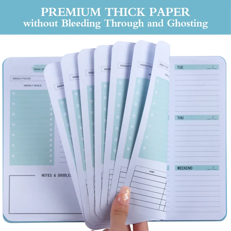 A5 مخطط أسبوعي دفتر ملاحظات مخطط الحقيبة 52 أسابيع مخطط جداول القرطاسية اللوازم المكتبية المدرسية القرطاسية