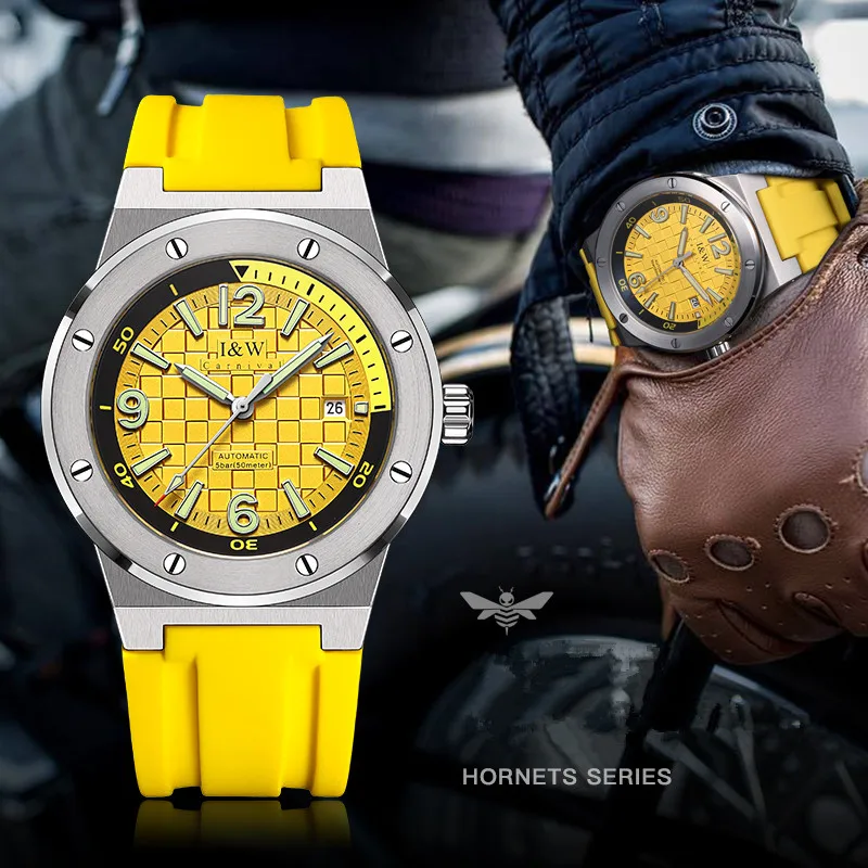 

Relojes Para Hombres Carnival Brand Luxury Watches for Men Fashion Waterproof Silicone Automatic Mechanical Watches Reloj Hombre