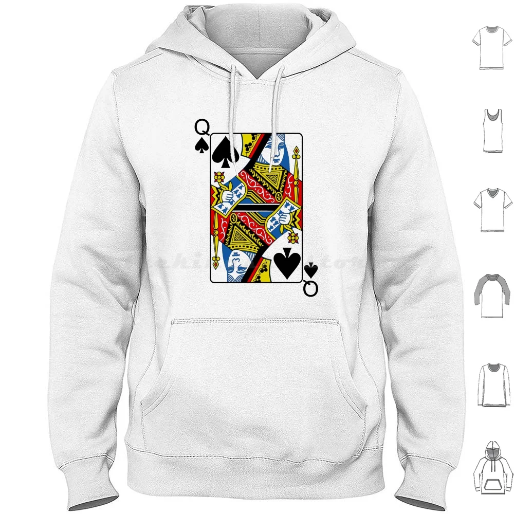 Queen Of Spades Playing Cards Poker Hoodie Cotton Long Sleeve Queen Of Spades Blackjack Poker Pokers Texas Holdem