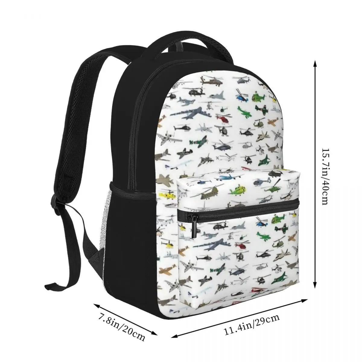 Vari aeroplani colorati elicotteri uomo zaino ragazzi ragazze Bookbag Bag studente adolescente bambini zaino zainetto 16 pollici