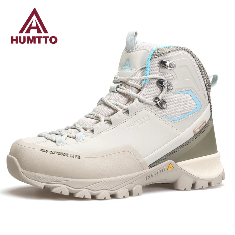 HUMTTO Waterproof Trekking Shoes Womens Luxury Designer Hiking Boots for Women Outdoor Climbing Sneakers New Leather Ankle Boots