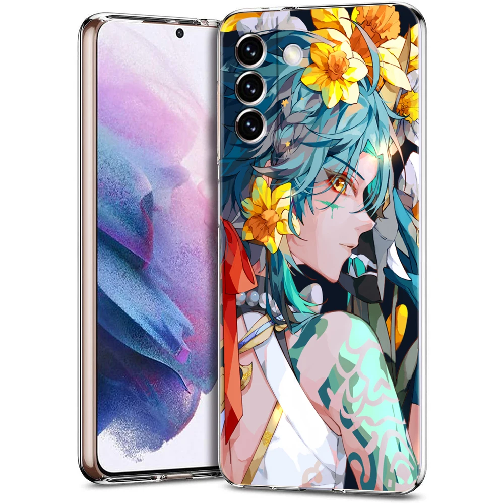 Чехол для телефона Genshin Impact Hu Tao Xiao для Samsung Galaxy S24 Plus S23 S22 S21 S20 FE Ultra 5G S10 S10E S9, прозрачный силиконовый чехол