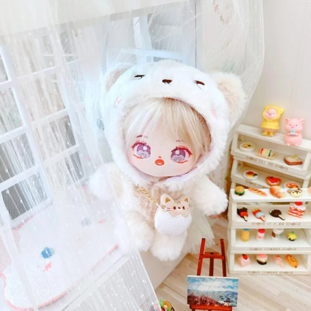 Katze Overall Baumwolle Puppe Kleidung Dress Up Kawaii Idol Puppen Kleidung Plüsch Nette Puppe Winter Outfit Kinder Geschenk